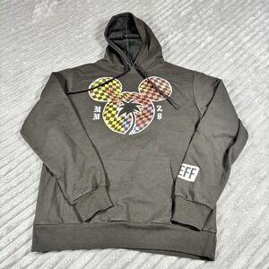 Disney x‎ Neff Men Sweater Large Black Mickey Mouse  Head Palm Hoodie Pullover M